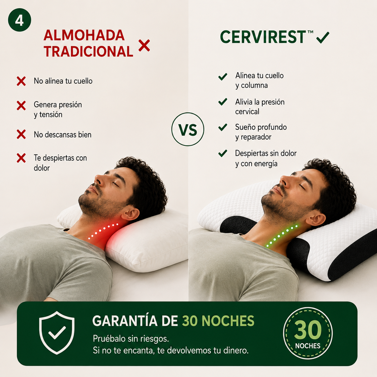 Despierta con un cuello mejor apoyado desde tu primera noche gracias a CerviRest™ y su Tecnología BioAlign™ Memory Support.
