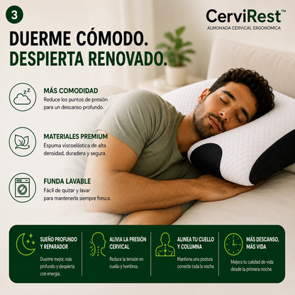 Despierta con un cuello mejor apoyado desde tu primera noche gracias a CerviRest™ y su Tecnología BioAlign™ Memory Support.