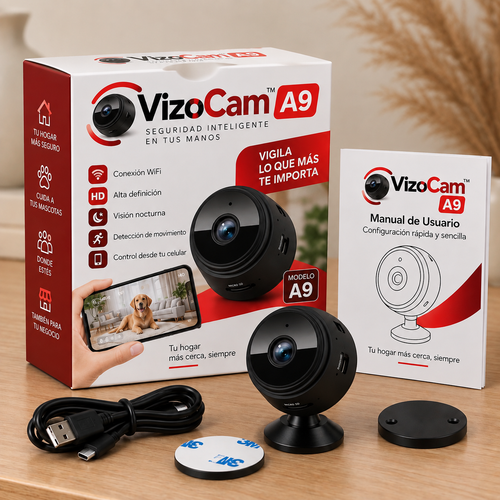 VizoCam A9™ | Mini Cámara Espía: Descubre la VERDAD 📹👀